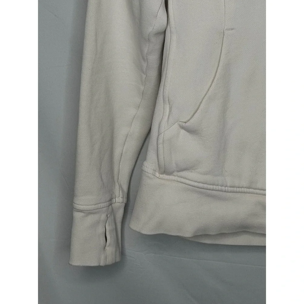 Lululemon Scuba Full Zip Hoodie Bone Size 8 Thumbholes Cotton Terry